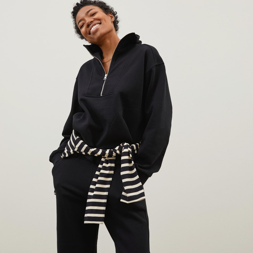 The Track Half-Zip | Black – Everlane