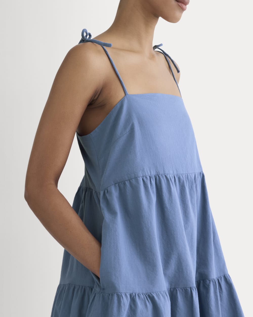Everlane Gauze Mini Tiered Dress In Soft Cobalt, Size XXL, Cotton Everlane Gauze Mini Tiered Dress In Soft Cobalt, Size XXL, Cotton