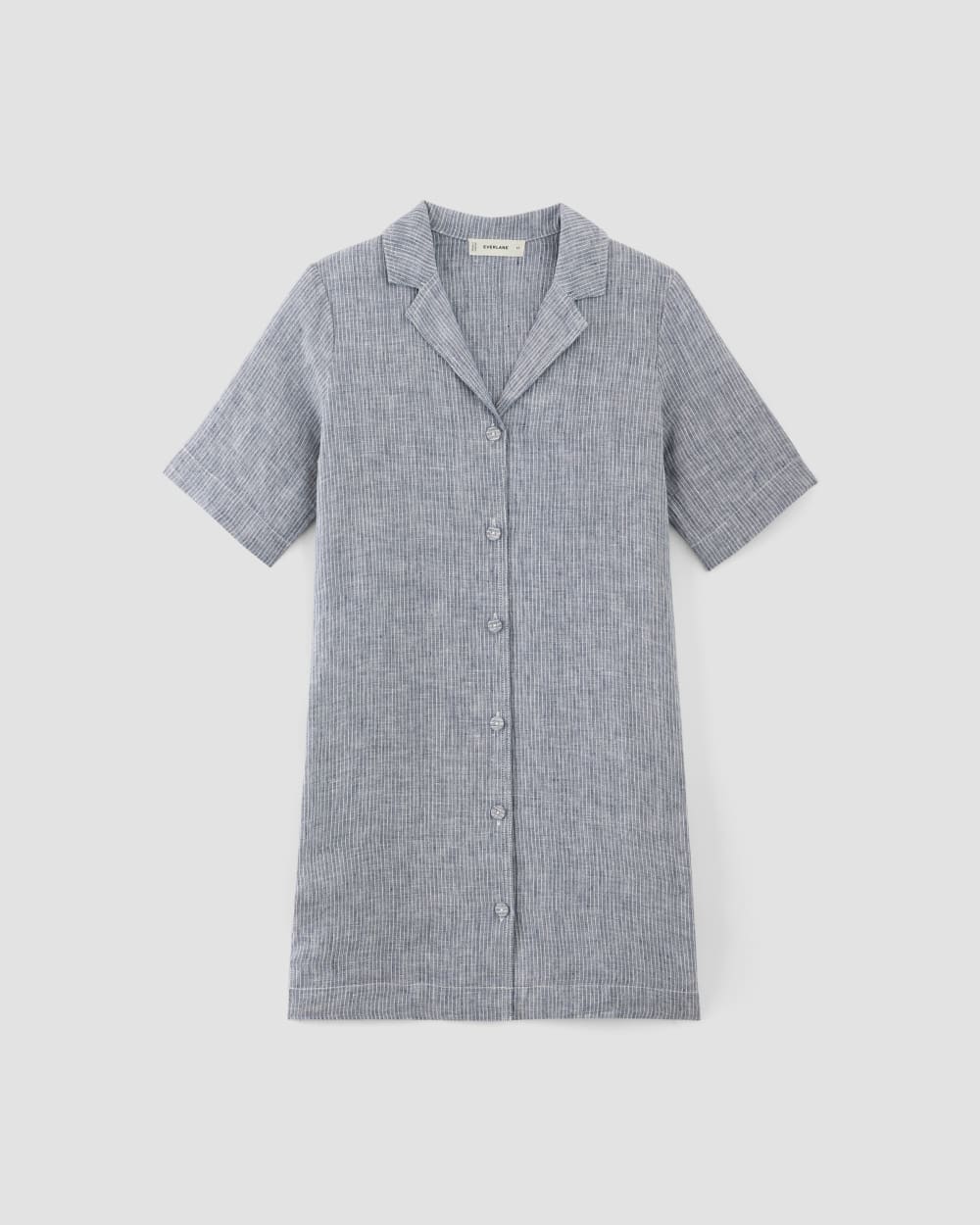 The Shirtdress in Linen | White / Blue Everlane The Shirtdress in Linen | White / Blue Everlane