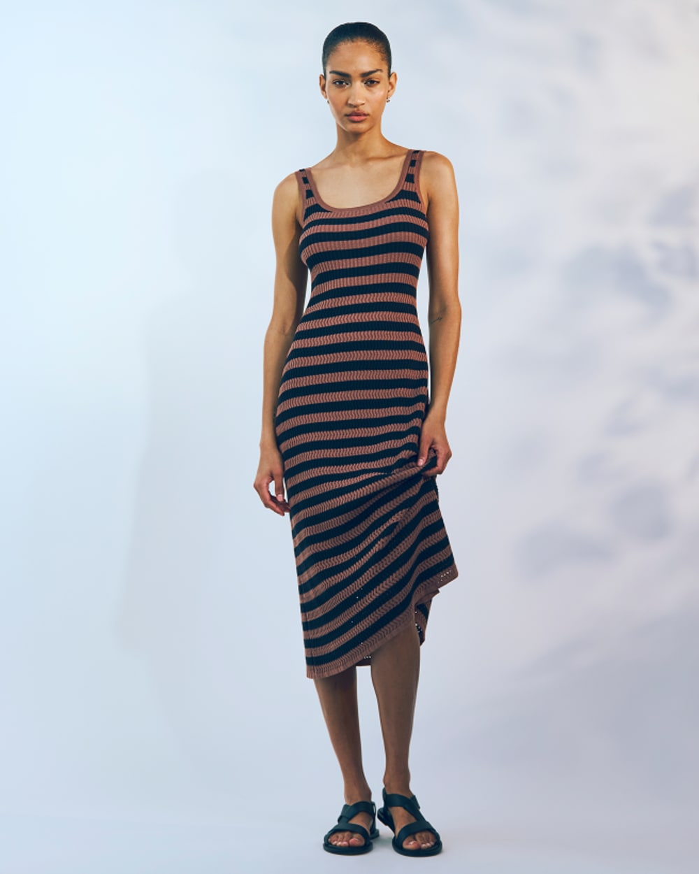 The Crochet Knit Tank Dress | Mocha / Black – Everlane
