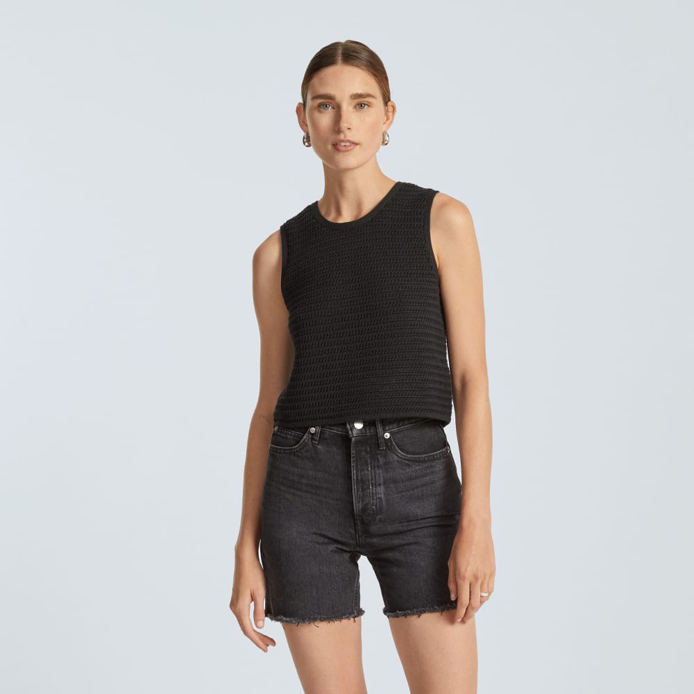 The Crochet Knit Cami | Black – Everlane