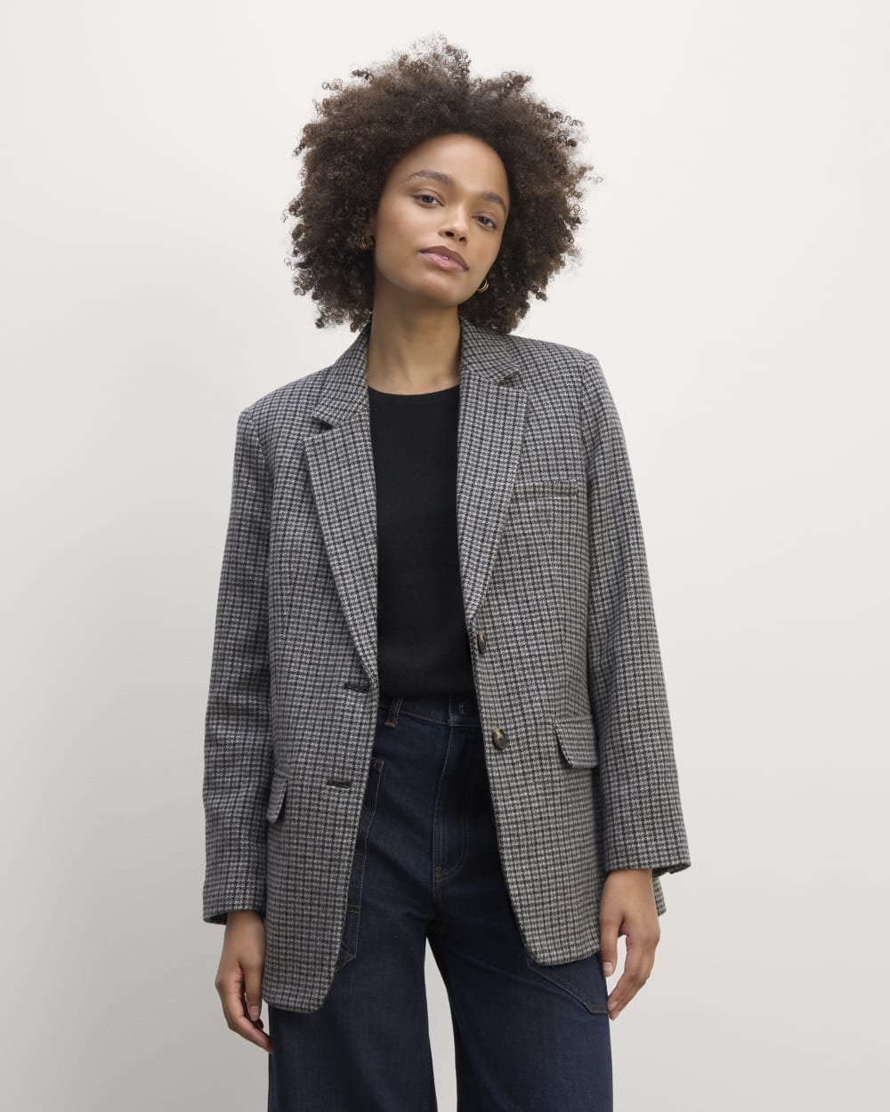 womens-wool-oversized-blazer-gray-houndstooth | primary