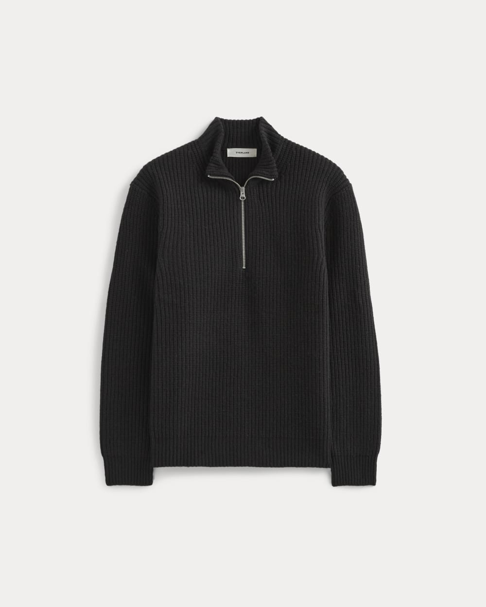 mens-felted-merino-half-zip-sweater-black | alt
