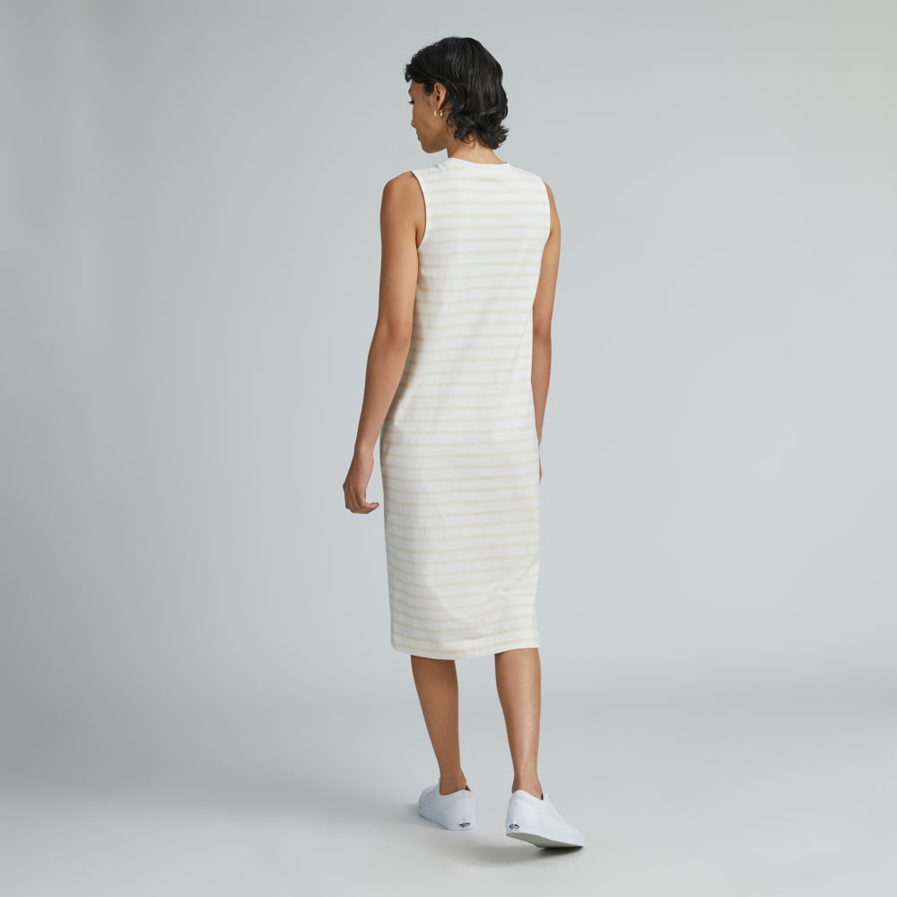 everlane organic cotton waisted dress The Organic Cotton Herringbone Dress