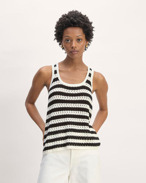 prank project Henley Bouclé Knit Tank Chloe Henley Knitted Tank-Warm Ivory | Boden USA
