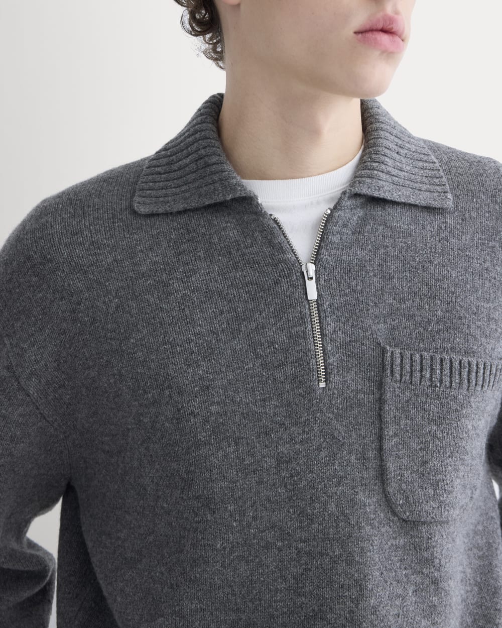 Luxe Merino Quarter-Zip Pullover | Heathered Charcoal – Everlane