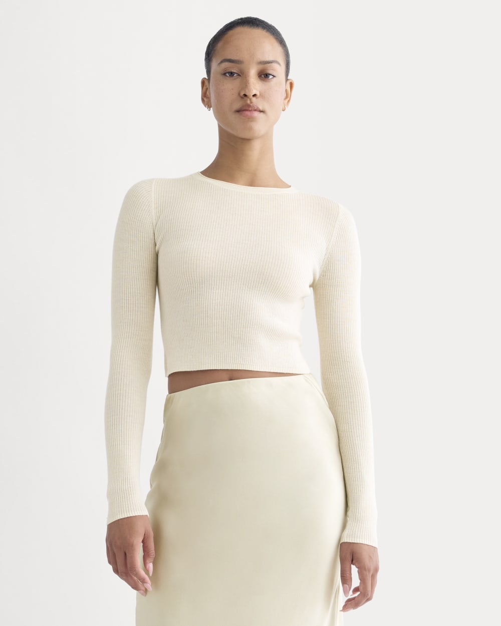 The Cropped Crew Top in Ultrafine Merino