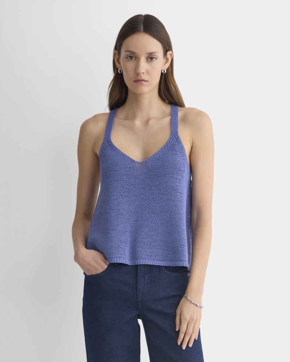 womens-racerback-v-neck-sweater-blue-dusk | primary
