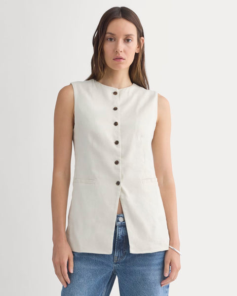 Long Vest in Stretch Linen | Birch – Everlane