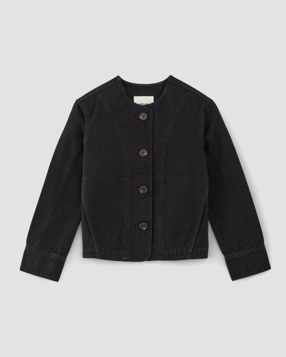 womens-denim-barrel-jacket-black | alt