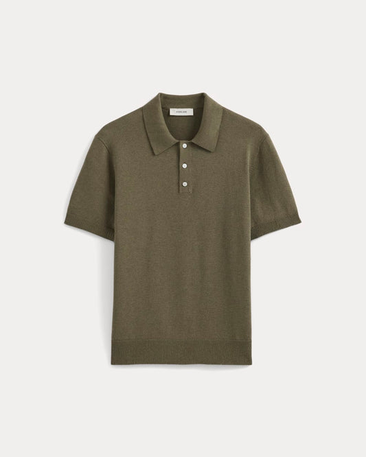 mens-no-sweat-sweater-polo-heathered-olive-night | primary