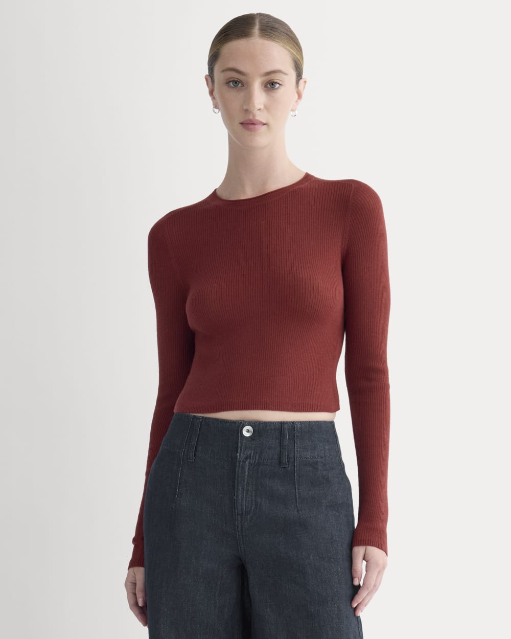 The Cropped Crew Top in Ultrafine Merino
