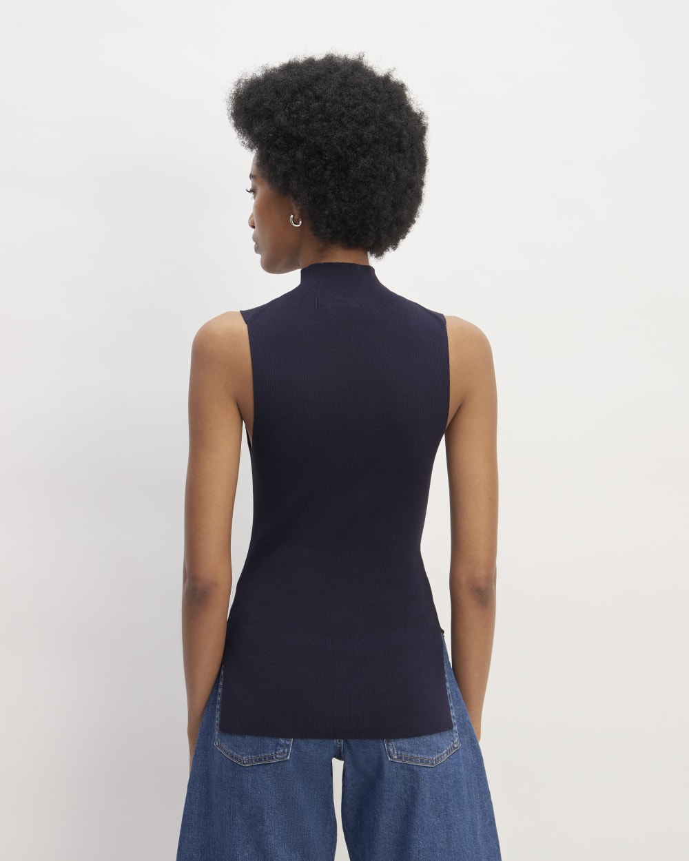 The Viscose Mock Neck Top | Navy – Everlane