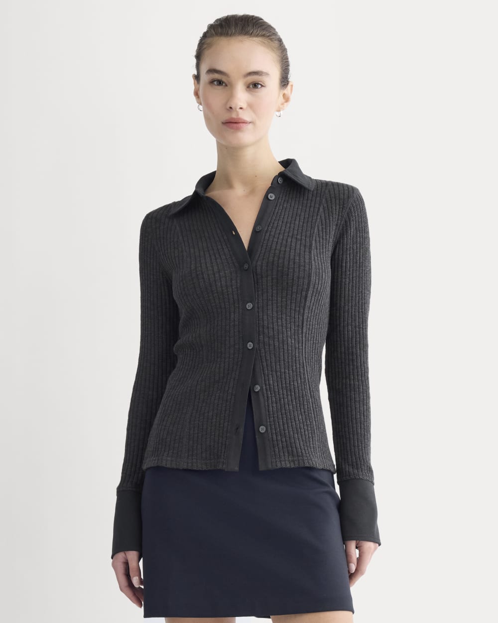 womens-cozy-rib-button-up-black | primary