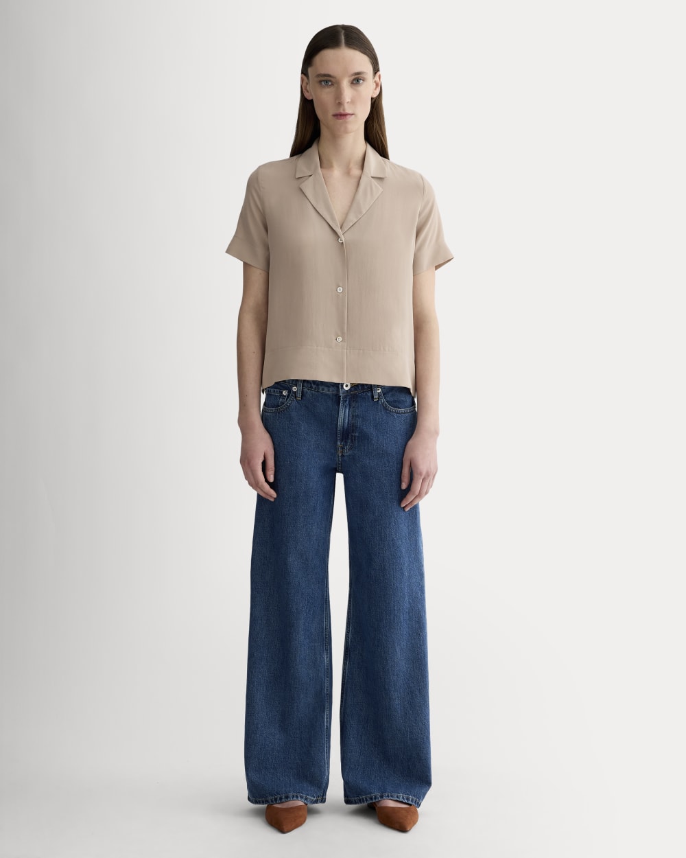 womens-clean-silk-short-sleeve-notch-shirt-burnt-sugar