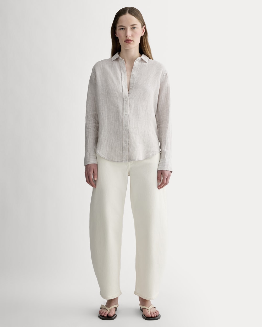 トップス STONE  White Linen Shirt The Must-Have Shirt in Linen | Stone / White – Everlane