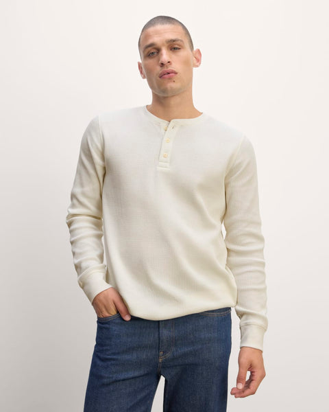 The Waffle Long-Sleeve Henley | Bone – Everlane