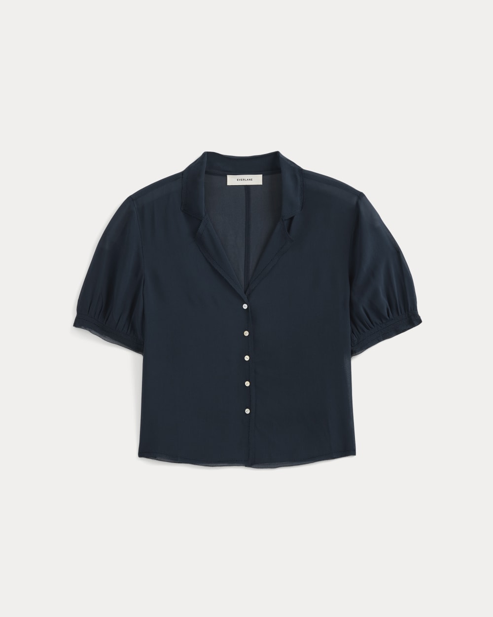 womens-notch-collar-shirt-silk-georgette-navy | alt
