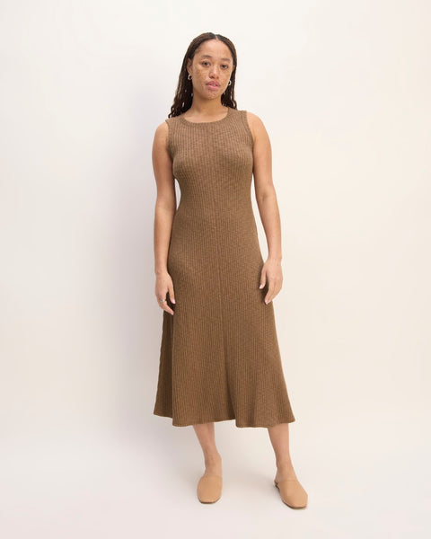 The Rib-Knit A-Line Tank Dress | Carob Brown Everlane The Rib-Knit A-Line Tank Dress | Carob Brown Everlane