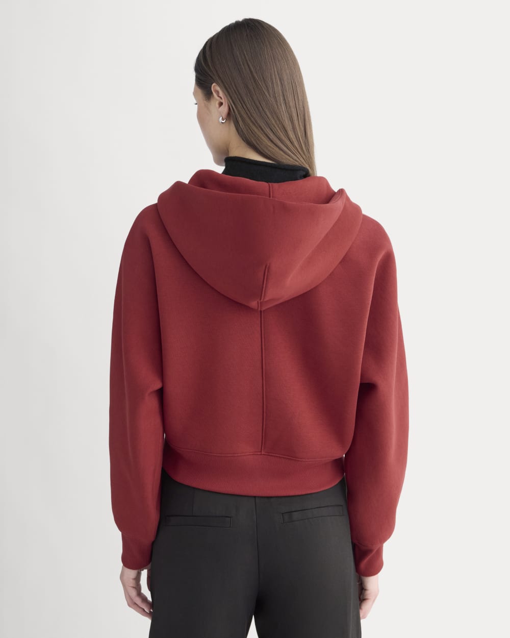 Luxe Fleece Full-Zip Cropped Hoodie | Merlot – Everlane