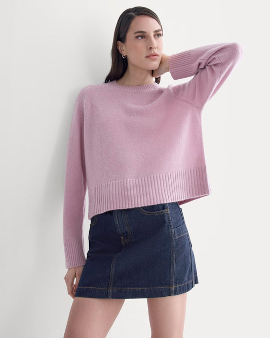womens-cashmere-boxy-crew-sweater-lilac-crush | primary