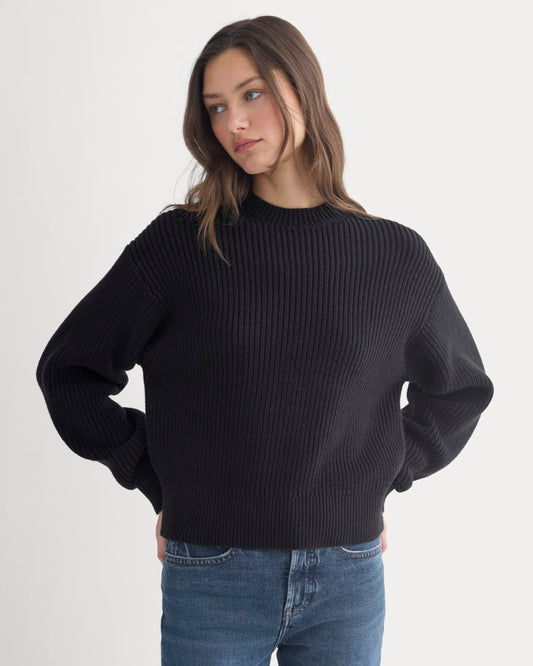 womens-cropped-ribbed-crew-cotton-black | primary