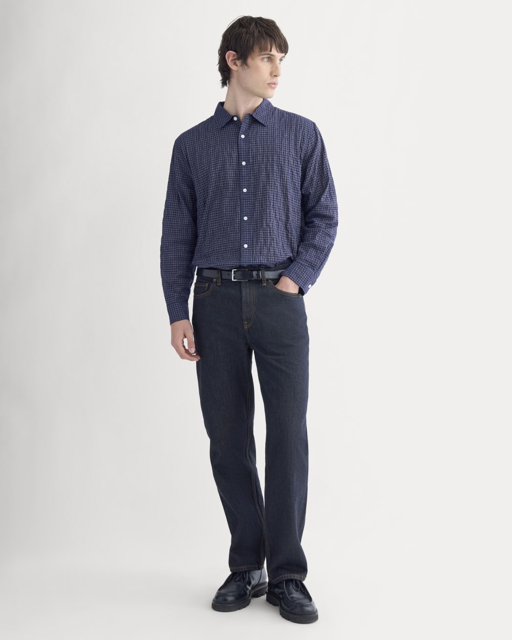 mens-textured-voile-button-up-shirt-navy-plaid