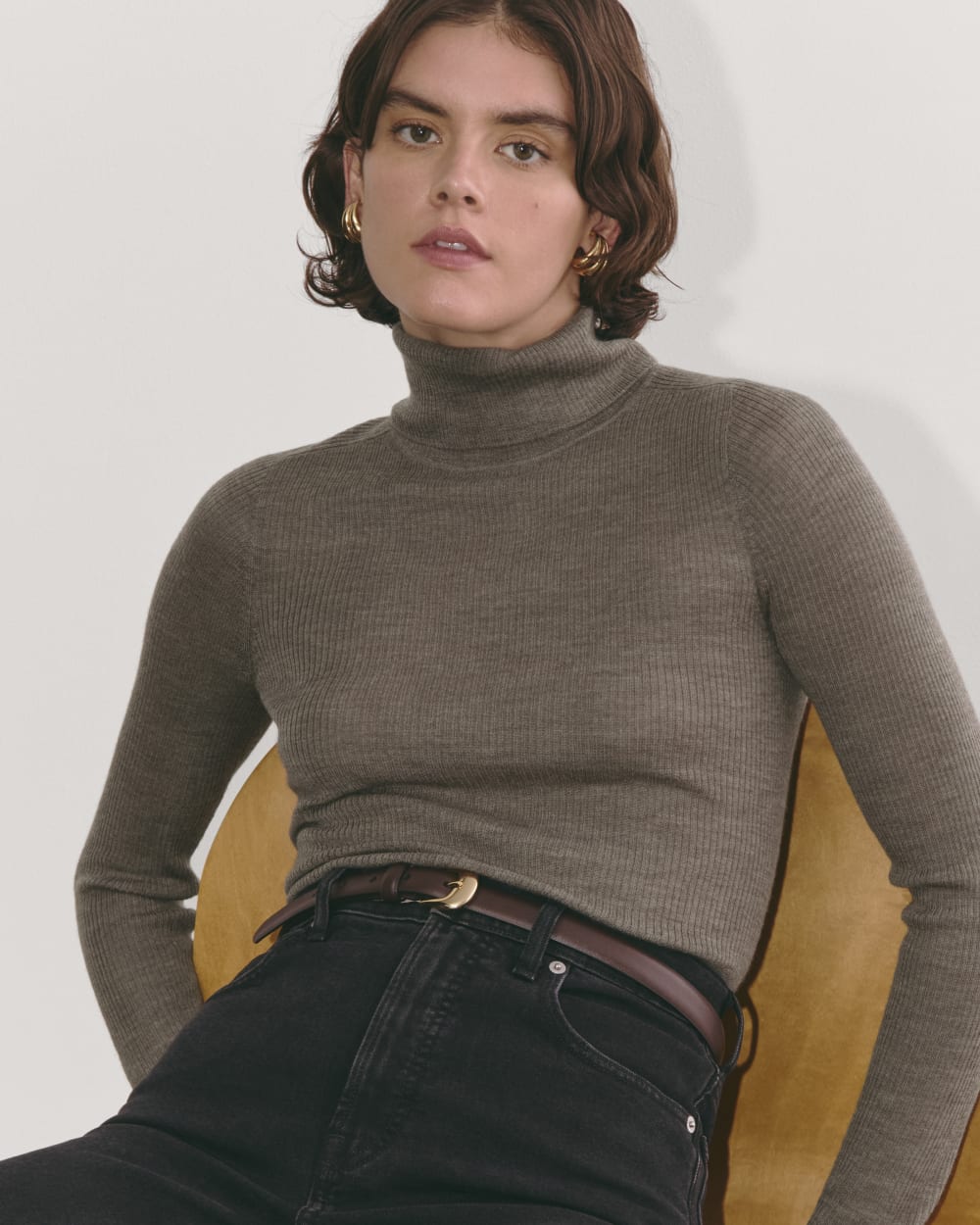 The Turtleneck in Ultrasoft Merino | Heather Cocoa – Everlane