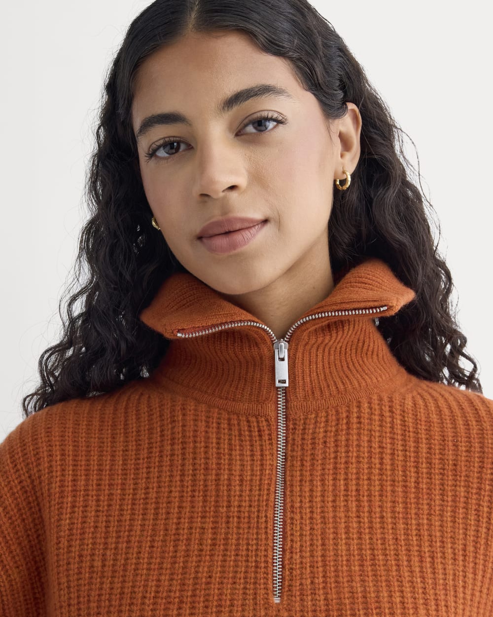 The Half-Zip Sweater in Luxe Merino | Rust Heather – Everlane