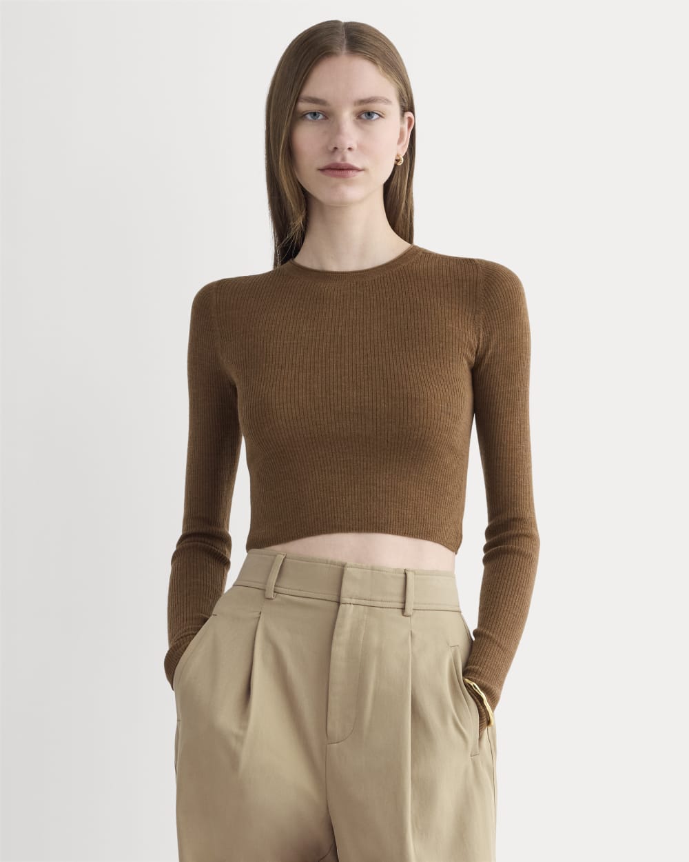 The Cropped Crew Top in Ultrafine Merino
