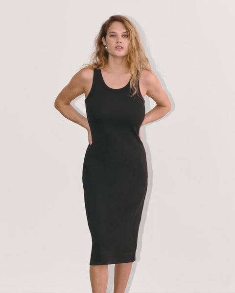 knee length dresses for ladies The '90s Rib Dress