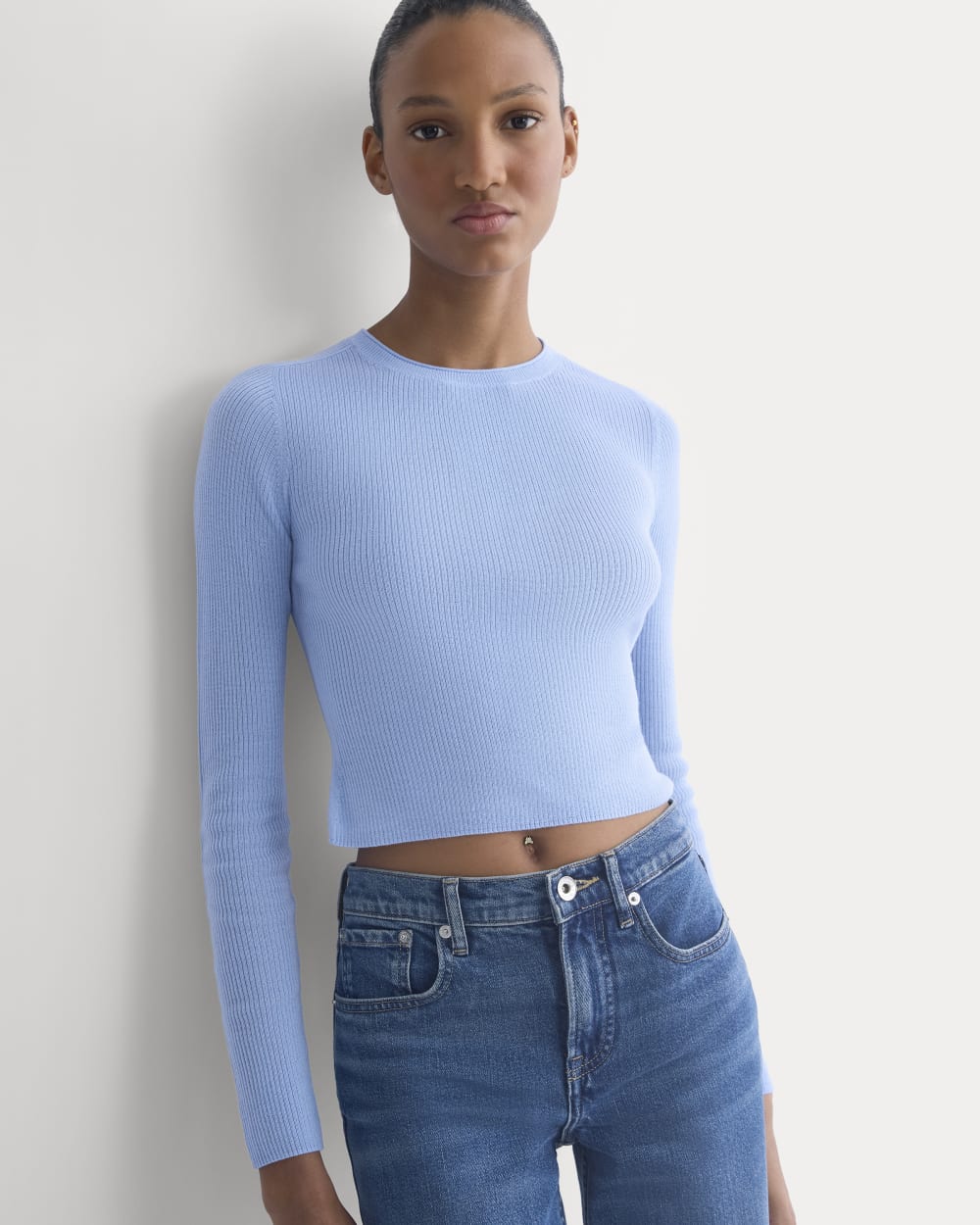 The Cropped Crew Top in Ultrafine Merino