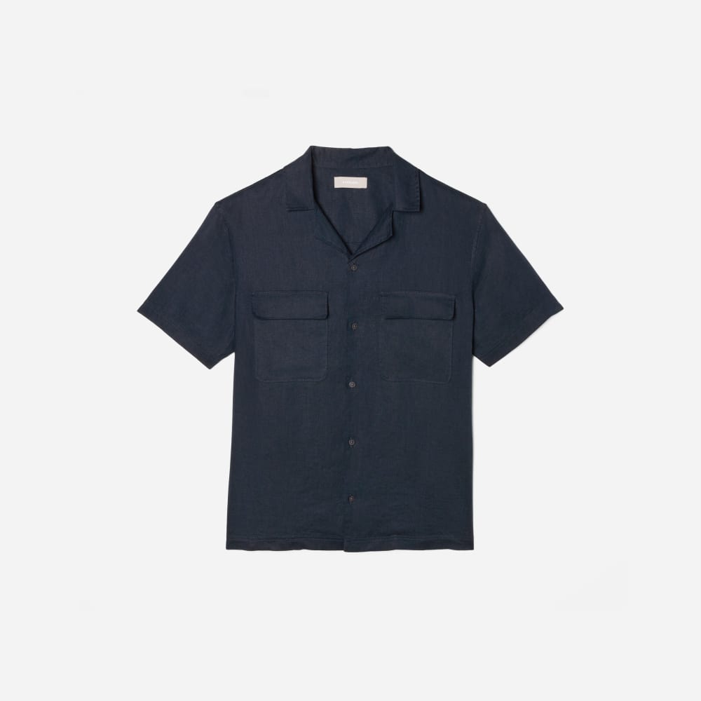 mens-linen-camp-shirt-navy | alt