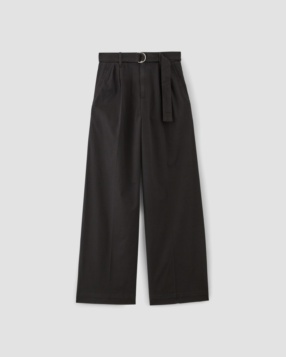 womens-pleated-wide-leg-chino-black | alt