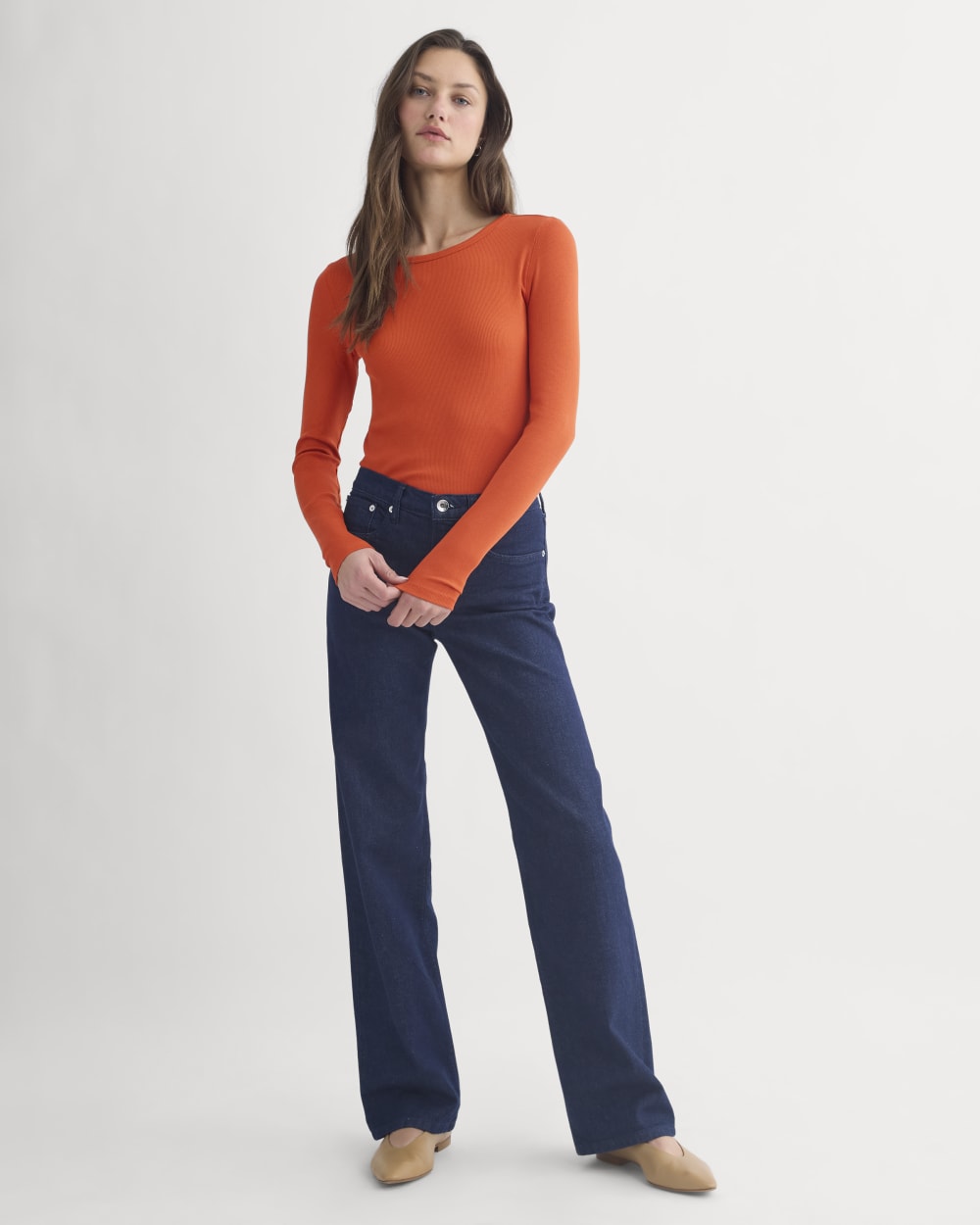womens-supima-rib-long-sleeve-crew-rust