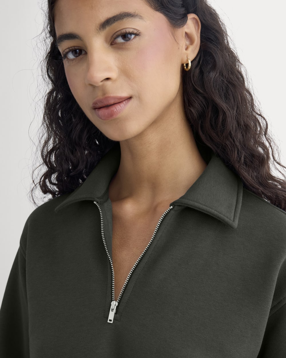 womens-luxe-fleece-zip-polo-washed-black