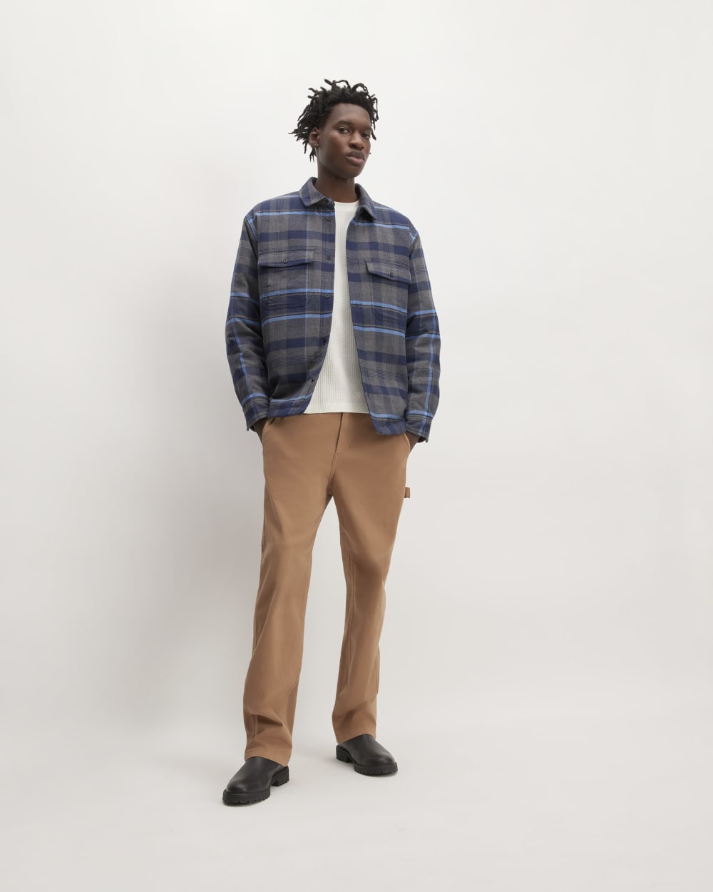 mens-flannel-filled-shirt-jacket-blue-black-navy-charcoal