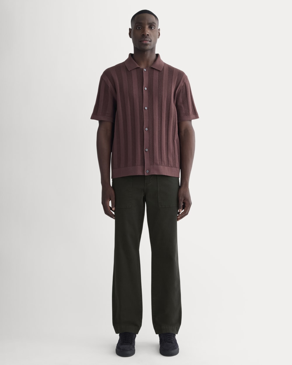 The No-Sweat Ribbed Polo | Dark Mahogany – Everlane