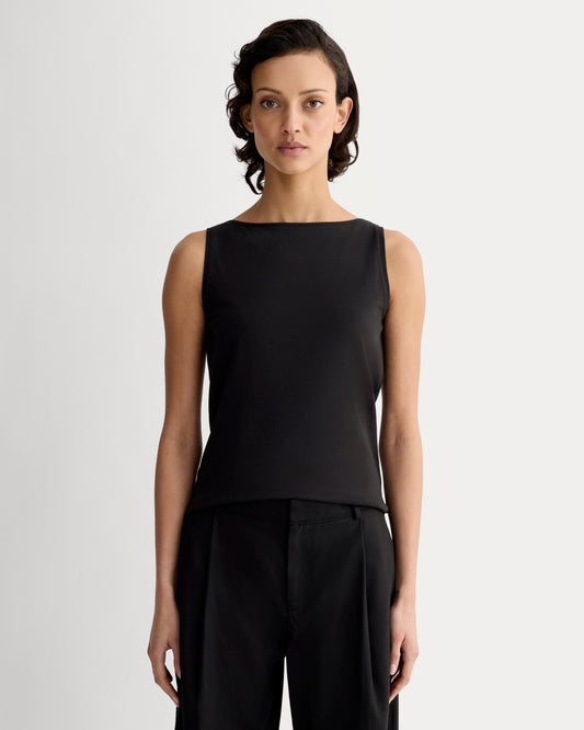 womens-supima-form-boatneck-tank-black | primary
