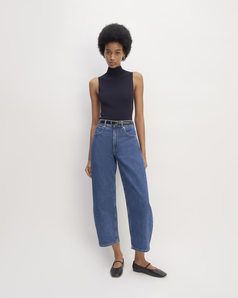 The Viscose Mock Neck Top | Navy – Everlane