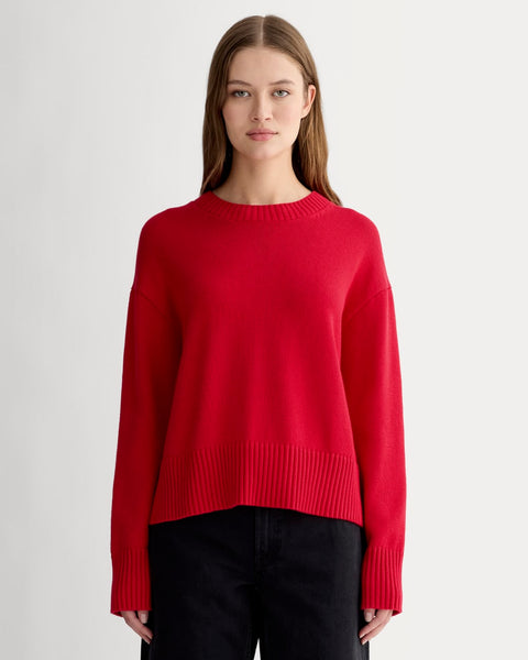 ARCHIVIO カシミヤ100% ニット Sz.48 Lサイズ レッド ライン The Boxy Sweater in Everyday Cotton | Classic Red – Everlane