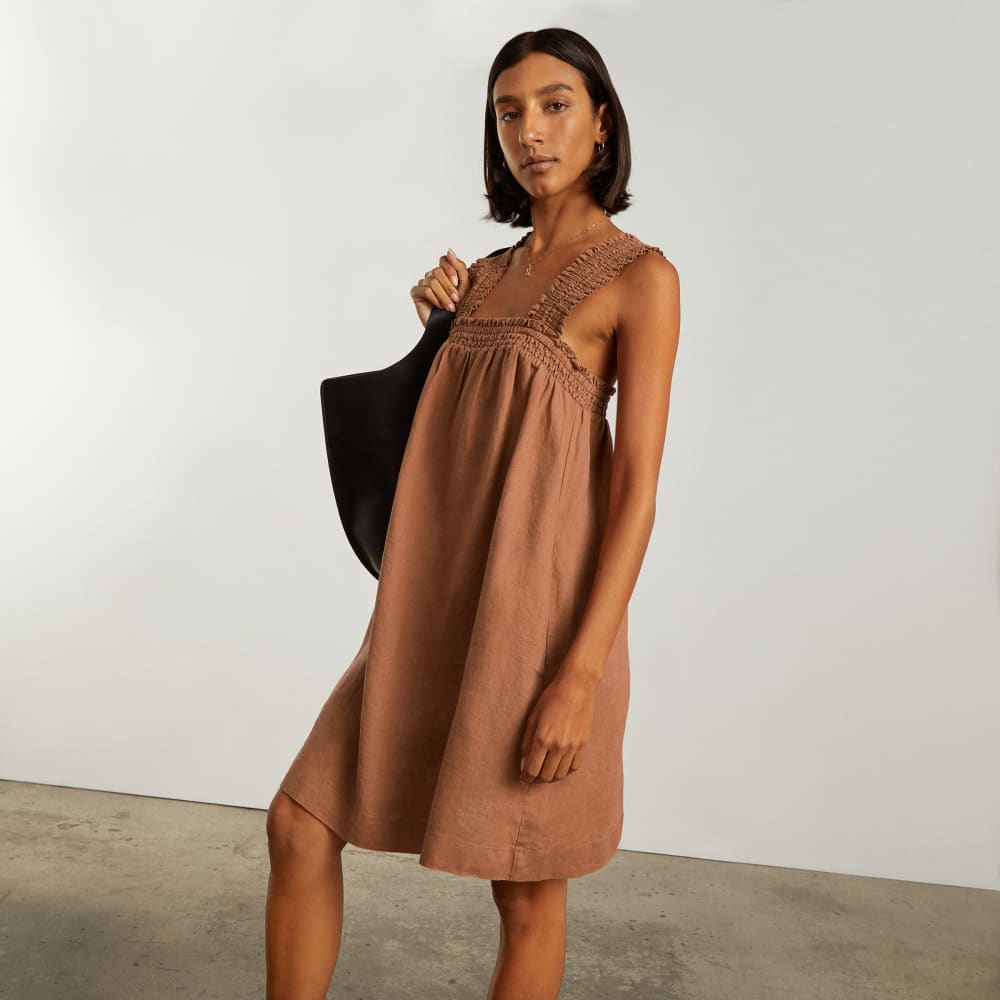 The Smocked Linen Dress | Tawny Brown Everlane The Smocked Linen Dress | Tawny Brown Everlane