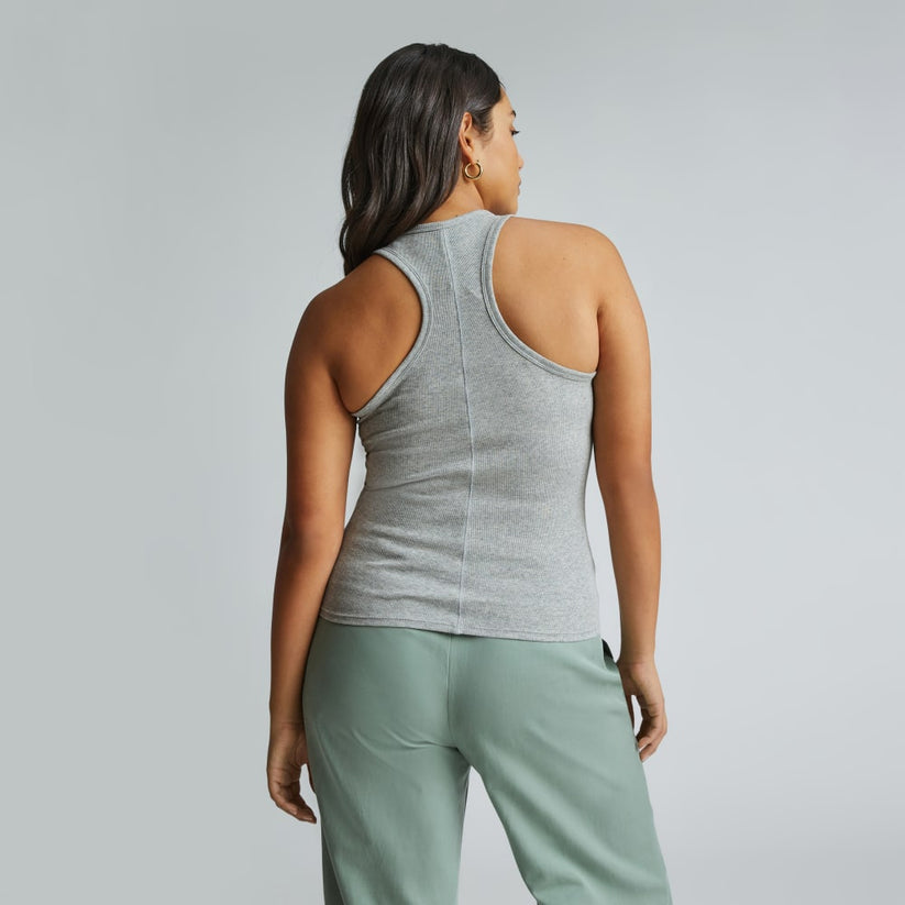The Luxe Rib Racerback Tank | Heathered Grey – Everlane