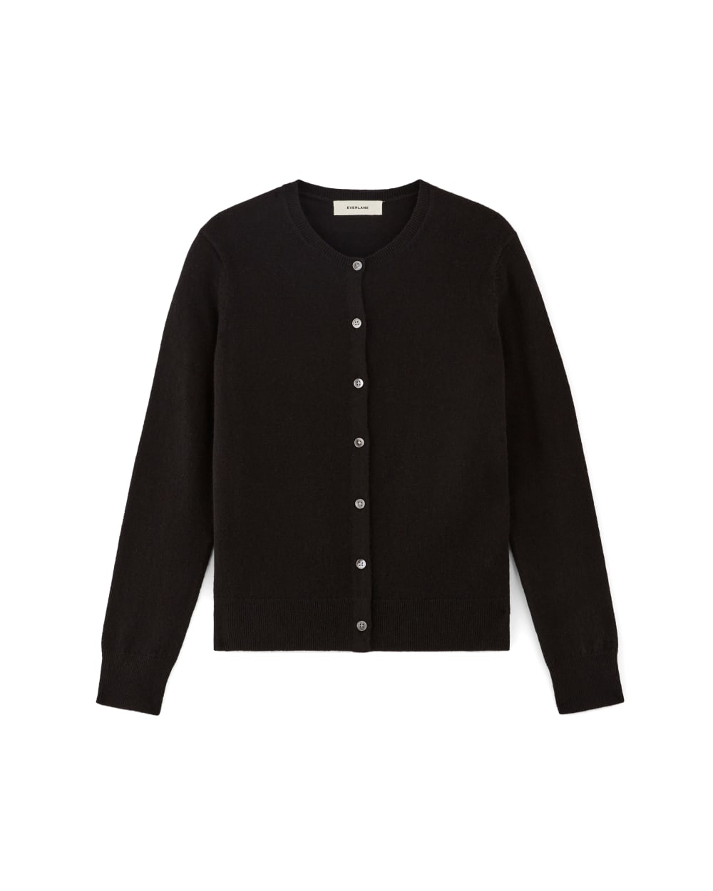 womens-cashmere-classic-crew-cardigan-black | alt