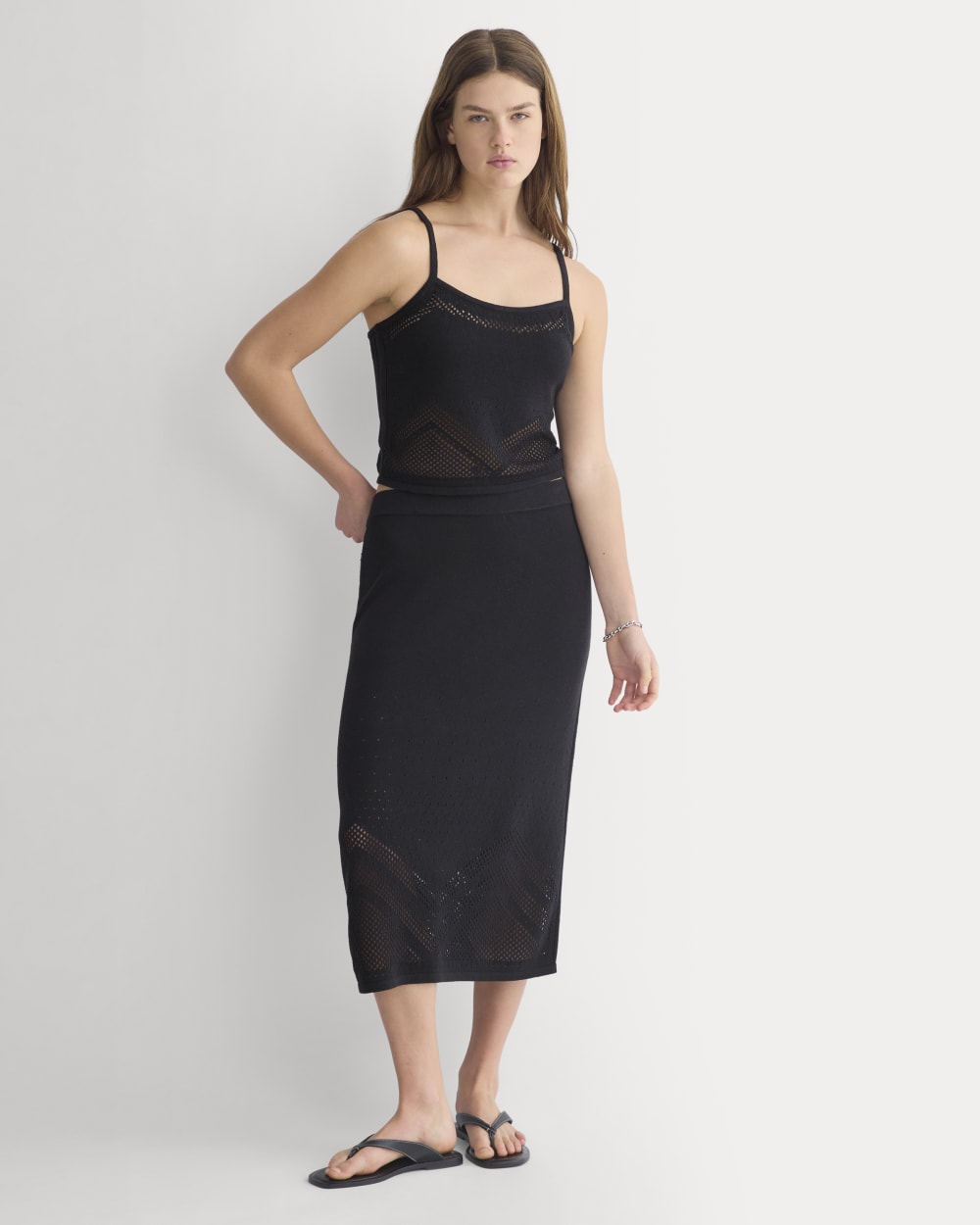 womens-lace-knit-maxi-skirt-black | primary