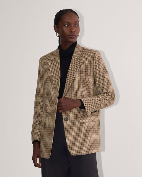【ジャケット&パンツ】Houndstooth Wool セットアップ The Oversized Blazer in Wool | Camel Houndstooth – Everlane