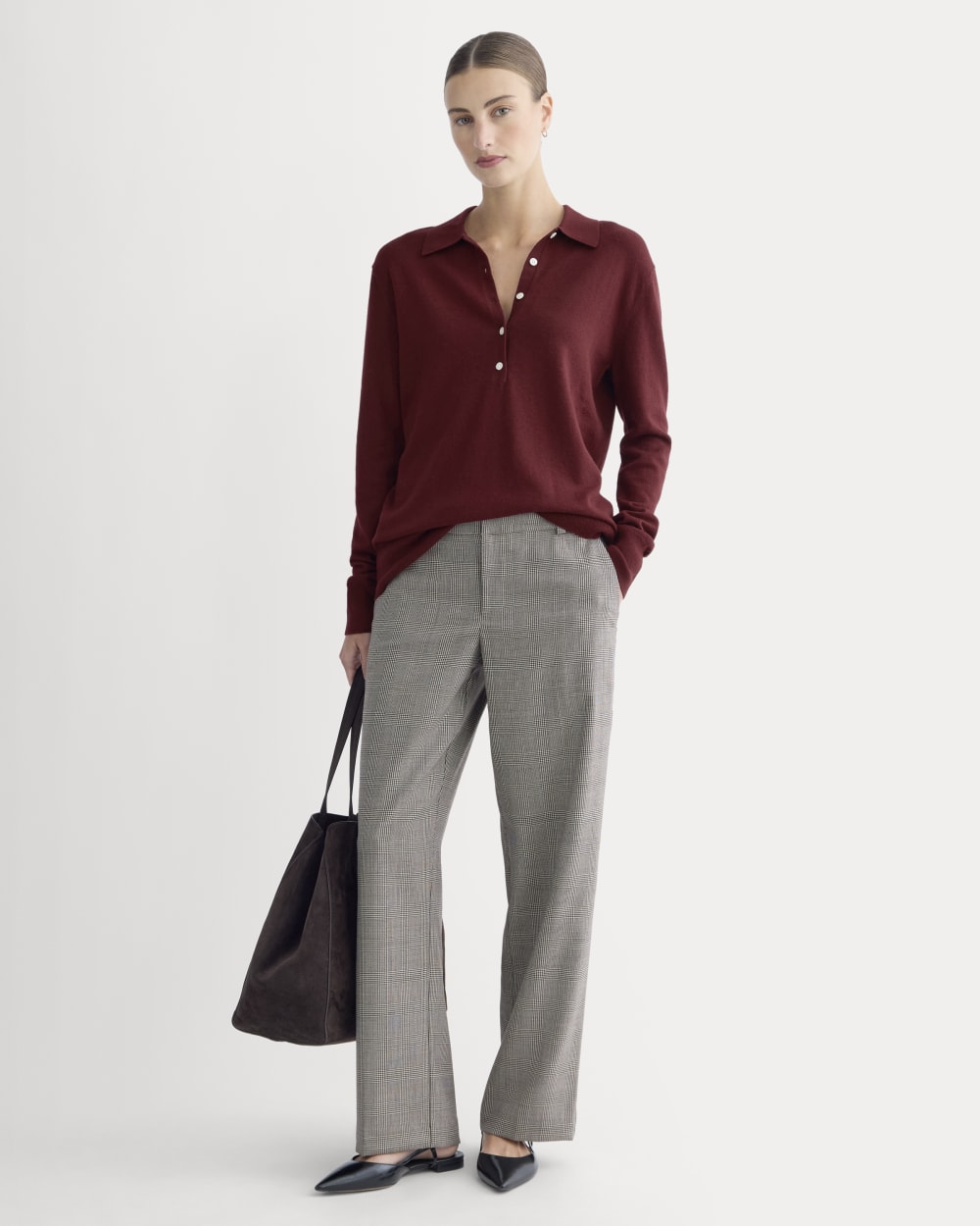 Oversized Polo Sweater in Cotton Merino | Deep Red – Everlane