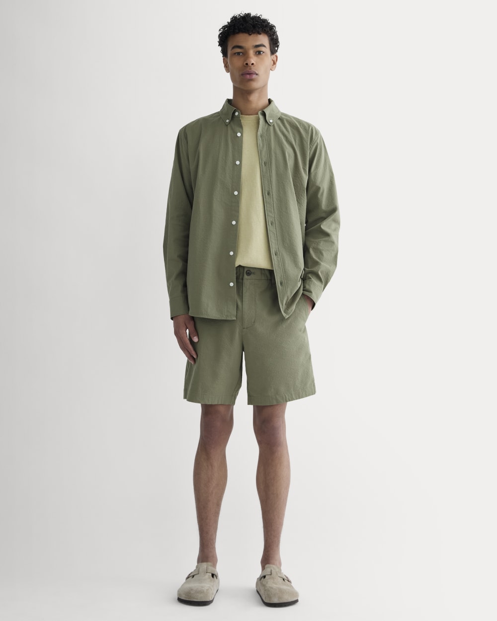 Everlane Seersucker Short In Lichen Green, Size XS, Cotton Everlane Seersucker Short In Lichen Green, Size XS, Cotton