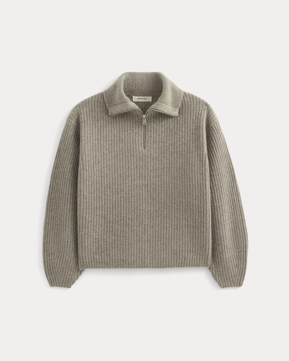 womens-half-zip-sweater-in-luxe-merino-heather-soft-taupe | alt