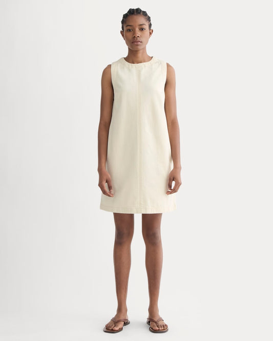 womens-denim-shift-dress-ecru | primary